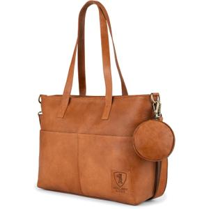 BERLINER BAGS Vintage Genuine Leather Handbag Julia, Large Tote Bags for Women, Computer Bag for Laptop, Work Bag - Brown | Work Bag, for Laptop, Large, Genuine Leather, Vintage, Computer Bag