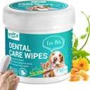 2 x Teeth Cleaning Wipes for Dogs & Cats, Dog Finger Toothbrush Wipes, Dog Dental Care Finger Wipes, Dog Tooth Brushing Kit, Remove Plaque & Tartar Buildup, Fresh Breath (50 PCS, Unscented)