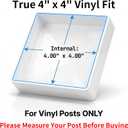 RECTOO 4x4 Vinyl Post Caps White (Actual 4.00" Internal Size - NOT for Wood Posts), Pyramid Top Toppers for Fences, Decks & Mailboxes, Weatherproof PVC Post Protector (8 Pack)