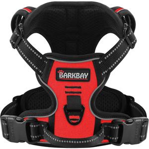 BARKBAY Dog Harness No Pull for Small Dogs - Adjustable, Reflective, Comfortable, No Choke, Heavy-Duty - Perfect for Outdoor Training, Walking, and Hiking - Strong & Durable - S & Red