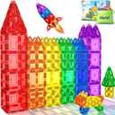 100PCS Magnetic Tiles - Mini Magnetic Blocks for Toddlers, Preschool Educational Toys for Kids Ages 3+, Toddler Essential Travel Toy, Creative Gift for Boys & Girls