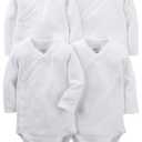 Simple Joys by Carter's unisex-baby 4-pack Side Snap Bodysuit, 0 M, newborn