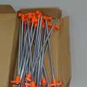Cheardia 20 Pack Tent Stakes Heavy Duty, 9.75 Inch Yard Stakes Non-Rust Metal Tent Pegs Ground Stakes Tent Spikes for Camping Patio, Garden, Canopies, Grassland, Outdoor, Orange