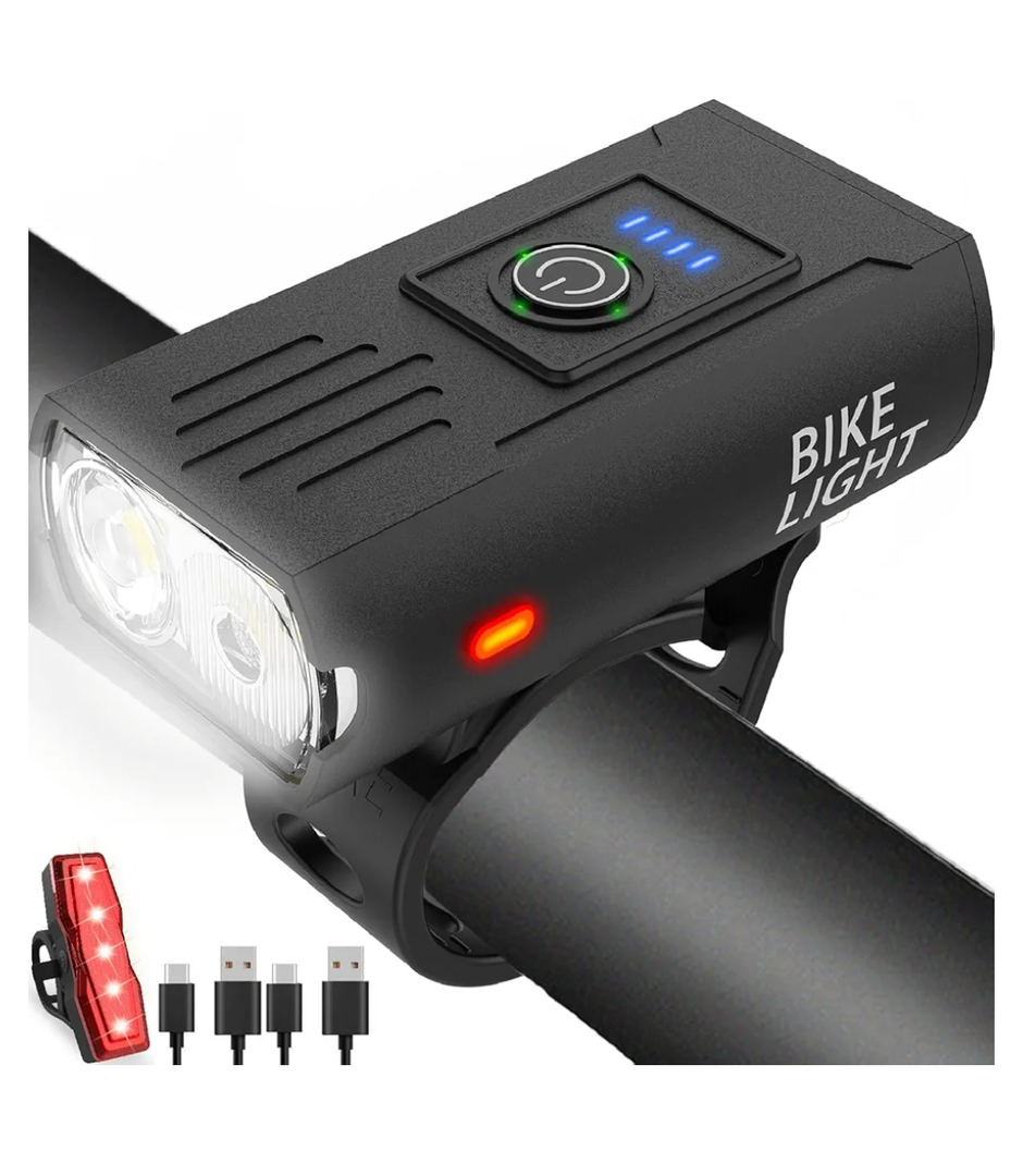 Victoper Bike Light, High Lumens Super Bright Bicycle Lite, 6+4 Modes USB Rechargeable Bike Headlight & Taillight Set, Waterproof Safety Bike Front & Rearlight for Road, Mountain, Night Riding