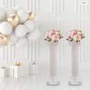 4PCS White Roman Columns Set, Roman Pillar, Wedding Pillars, Hollow Column Flower Stand for Wedding Party Event Decor, Flower Pot Columns and Pillars 10.63 * 34.65in