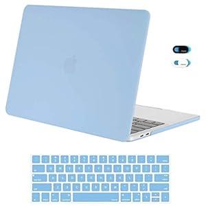 MOSISO MacBook Pro 13 inch Case 2019 2018 2017 2016 Release A2159 A1989 A1706 A1708, Plastic Hard Shell&Keyboard Cover&Webcam Cover Compatible with MacBook Pro 13 with/ Without Touch Bar, Airy Blue