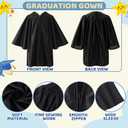 Kindergarten Graduation Cap and Gown Set Unisex Congrats Grad Outfit with Certificate Stole for Kid Grad Gifts (Black, 27")