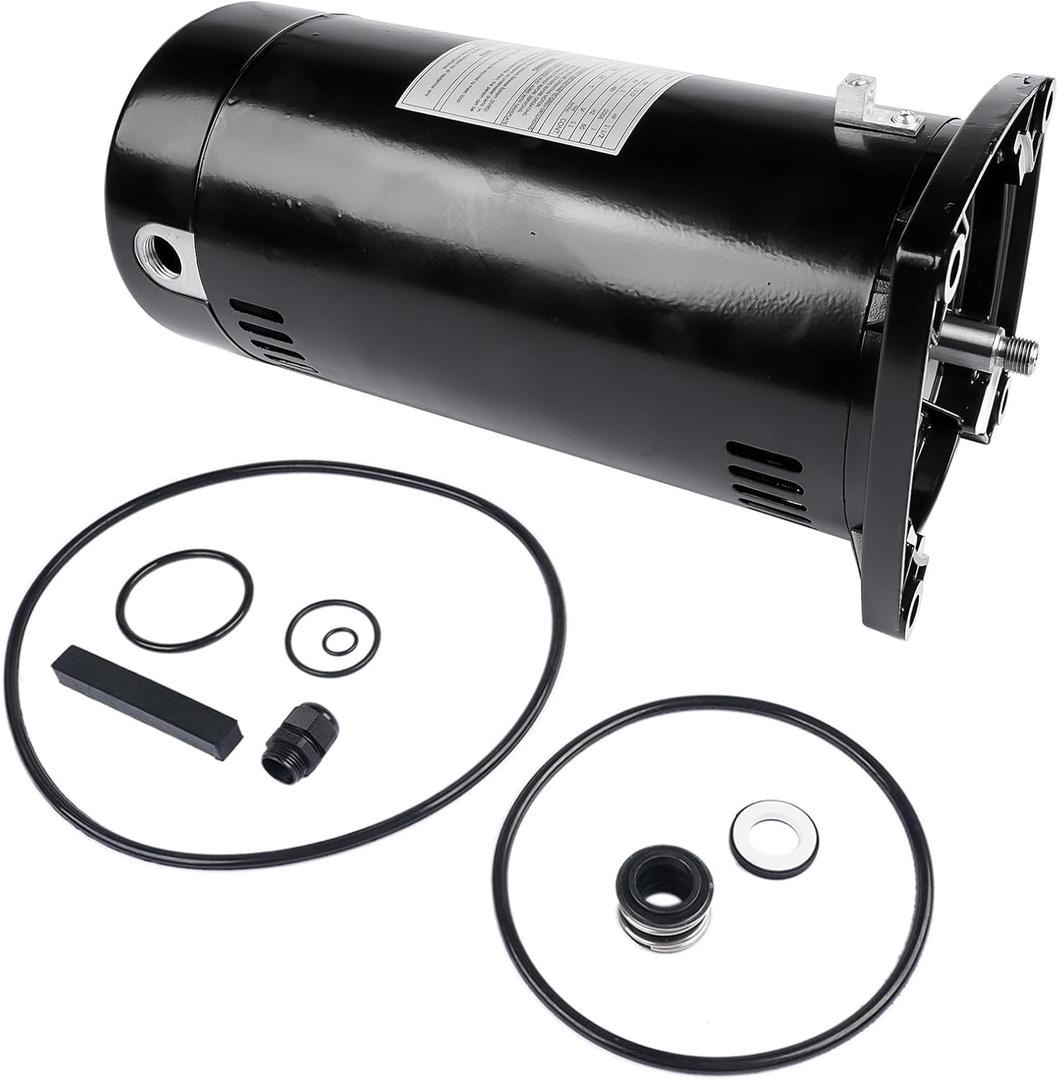 USQ1152 Swimming Pool Motor, 1.5 Horsepower, 3450 RPM, 115/230 Volts, 19.2/9.6 Max Amps, 48Y Frame, 1.10 Service Factor, Single Speed Square Flange Pool Motor GELUOXI