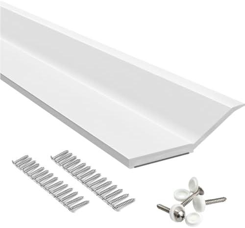 FOSLUOC Garage Door Seal Top and Sides Seal Strip White 34.4FT Rubber Weather Stripping Replacement Soft and Hard Composite, Weatherproofing Universal Sealing
