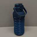 AQUAFIT 64 oz Water Bottle with Time Marker - 2in1 Straw & Chug Lid - BPA Free Big Water Bottle with Straw - Gym Water Bottle with Strap - Water Jug (64 Ounces, Nebula)