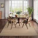 YDKGL Boho Washable Area Rugs 5x7 ft, Non Slip Area Rug for Living Room, Braided Office Rugs Bedroom Rug Woven Washable Indoor Floor Carpets for Office Dining Bedroom Living Room, Easy to Clean, Brown