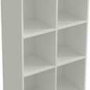 OSCHF 6-Cube Storage Shelf Bookcase - Wooden 3-Tier Floor Standing Open Bookshelf for Home and Office, Display Cabinet, Warm White