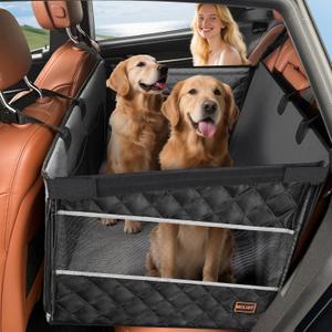 MIXJOY XL Dog Car Seat for Large Medium Dogs, Back Seat Extender for Pets, Waterproof Pet Carseat for Medium Sized Dog, Hammock for Pet, with Storage Pocket for Cars/SUV/Truck (XL)