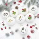 3Pack 56 Pcs Christmas Face Decal Stickers for Crafts Small 2 Inch Rub on Transfers UV Vinyl Faces Eyes Pitcher Decals for Ornaments Glass Drinking Cups Wood Bowl Decorations Balls Party Supplies (face56)