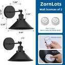 Battery Operated Wall Sconce Set of 2,Vintage Wireless Wall Sconces with Remote,Dimmable Led Wall Lights,Wall Lamp Fixture Indoor Bedroom Living Room Kitchen,LED Bulbs Included,Black