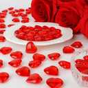 3 x Red Acrylic Heart, 120Pcs Heart Gems Reusable Love Heart Ornaments 0.9 Inch Translucent Hearts Shaped Crystal Gems for Vase Filler DIY Crafts Table Scatter Home Wedding Birthday Decorations