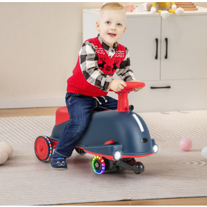 6V Kids Ride On Drifting Wiggle Car 2 in 1 with Music and Pedal and Dolphin-like Design
