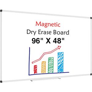 XBoard Magnetic Dry Erase Board 96 x 48 Inches Wall-Mounted, 4'x8' Presentation Whiteboard with Marker Tray, Aluminum Frame White Board for School Office