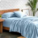 Bare Home Split King Sheet Set - 1800 Ultra-Soft Microfiber Bed Sheets - Double Brushed - Deep Pockets - Easy Fit - 5 Piece Set - Bedding Sheets & Pillowcases (Split King, Light Blue), Split King Size
