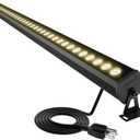 Outdoor LED Wall Washer Light Bar 40 Inch, 3000K Warm White Waterproof Heavy-Duty Strip Light (IP65), 6.5ft Plug-&-Play