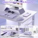 seenda Wireless Trackball Mouse, Ergonomic Bluetooth Rollerball Mouse Rechargeable, 3 Device Connection Optical Mice Adjustable DPI Thumb Control Mice Compatible for PC/Laptop/Windows - Light Purple