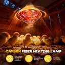 Chicken Heat Lamp Carbon Fiber Tube Brooder Heater Lamps for Chicks,Adjustable 2 Temperature Hanging Chicken Warmer for Livestock Dog Kennel,Cat House,Round 175W/350W