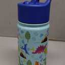 Simple Modern Kids Summit Water Bottle with Straw Lid | 14oz Stainless Steel Cup Insulated Tumbler for Toddlers, School | Blue Dino