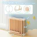 Foldable Wooden Playpen,Natural, 53 x 30 x 23.6 inches