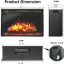 26 Inches Electric Fireplace Inserts, 1500W Wall Recessed with Remote Control, Timer, 6 Brightness and 5 Speeds, Overheating Protection, Fireplace Heater for Indoor Use
