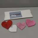 COCHIE Wooden Hearts Valentines Decorations Indoor, Wood Heart Blocks Tiered Tray Decor Set of 4, Red Pink White Valentine Decoration for Home Party Office Shelf Door (Glitter)