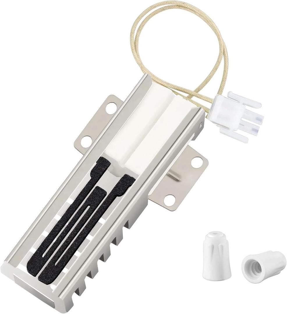 WB13K21 Gas Range Oven Igniter for GE WB13T10045 229C5216P001 PS231280 AP2020569 WB13K0013 Range Oven Igniter Compatible with Hotpoint Kenmore Gas Stove Flat Oven Igniter with Connector Plug and Nuts