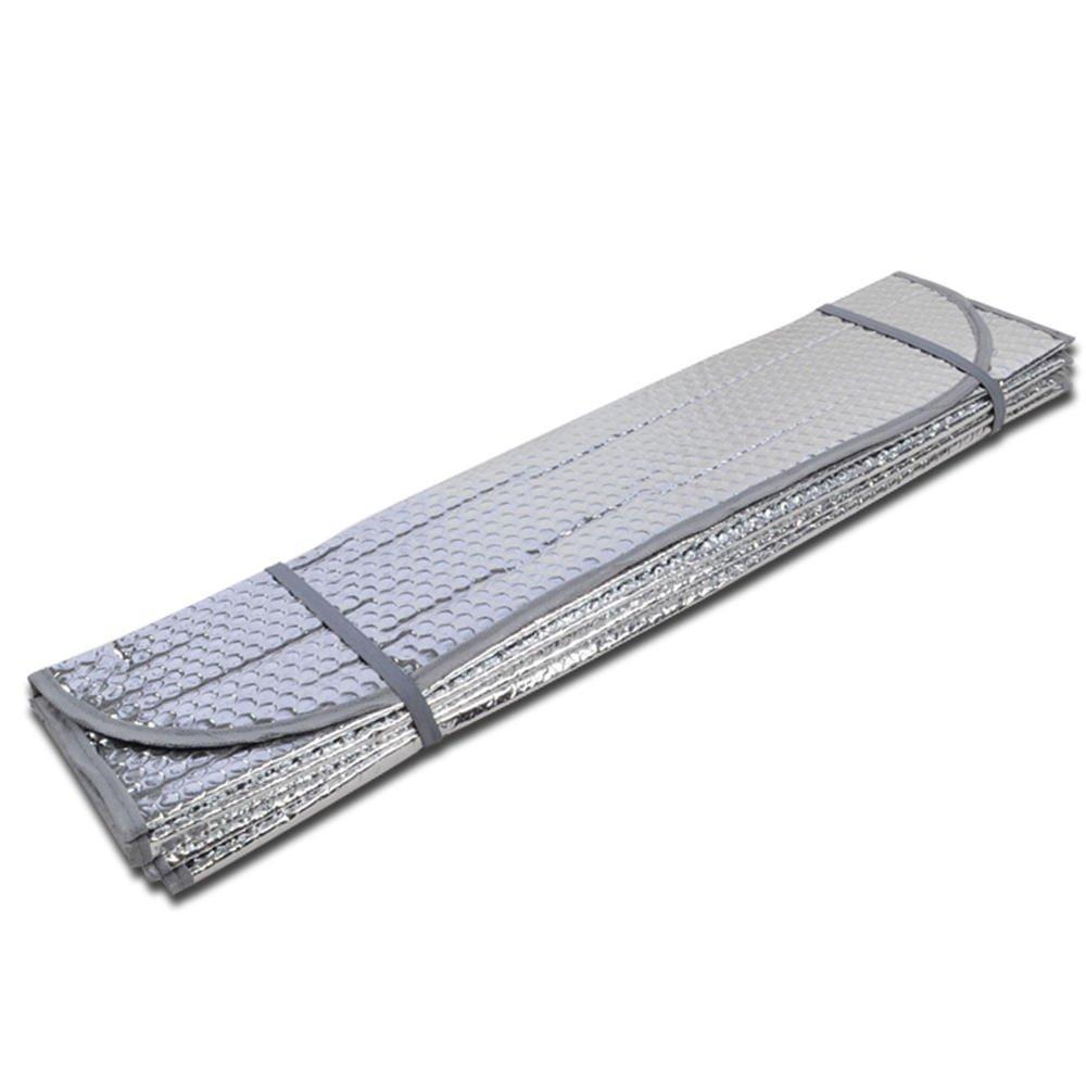 Standard Chrome Double Bubble Folding Accordion Auto Shade Plus 2 Piece Sun Shade, 61x28"