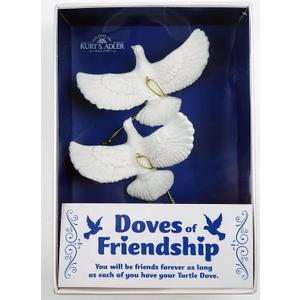 Kurt Adler Resin Friendship Dove Ornament (Set of 2), 4.5"