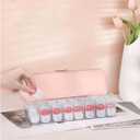 P-80 Daily Contact Lens Organizer with Remover & Tweezer, Disposable Lens Dispenser, Clear Plastic Box for All Brands (Pink)