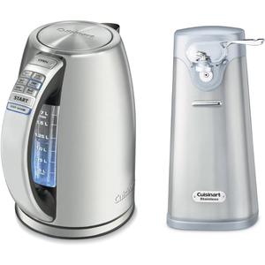 Cuisinart 1.7-Liter Stainless Steel Cordless Electric Kettle with 6 Preset Temperatures & Cuisinart SCO-60 Deluxe Electric Can Opener, Quality-Engineered Motor System