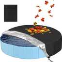 Rypet 79 inch Dog Pool Cover Foldable Round Pool Covers Pet Collapsible Swimming Pool Covers Portable Pet Pool Cover Pools Accessories for Dog Pool Bathing Tub (Black)