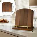 Wooden Cookbook Stand for Kitchen Counter, TAQIXI 2 in 1 Recipe Book Holder, Charcuterie Board & Kitchen Serving Tray, Rustic Cook Book Holder Stand for Kitchen (Brown)