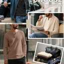 Velvelhall 3 Pack Men’s Waffle Henley Shirts, Long Sleeve Button Tops Casual Basic T-Shirts Lightweight Knit Pullover(Black, Mocha, Cream,Medium)2XL