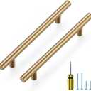 Ravinte 10 Pack Kitchen Cabinet Handles Champagne Bronze 5 Inch Hole Center Stainless Steel Pulls for Dresser Drawer Cupboard Handles with Screwdriver, 7-3/8 Inch Length