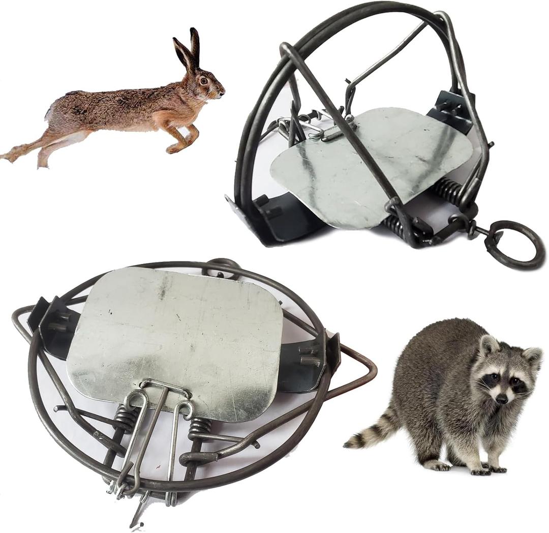 2 Packer Outdoor Spring Trap Easy Set Weather-Resistant Outdoor Durable Reusable Trap Solid Metal for Home & Yard & Garden (6in - 2 Packer)