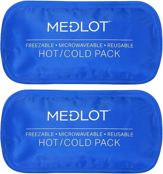 LotFancy Gel Ice Packs, 2pc Reusable Hot Cold Pack for Therapy, Heating Cooling Gel Pad, Pain Relief for Face, Head, TMJ, Wisdom Teeth, Oral Facial Surgery, Sport Injuries, Migraine, Muscle Joint