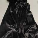 Kids Hooded Velvet Cloak Robe Halloween Cosutme Cape Fancy Cosplay Costumes L/age 8-16 (Black)