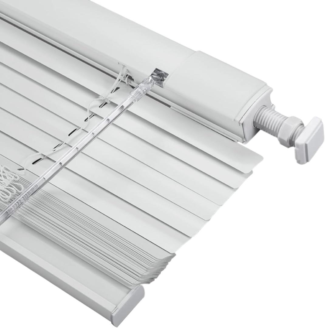 No Drill Aluminum Venetian Blinds for Windows, 1" Mini Indoor Window Blinds, Custom Width 11-72'' Cordless Darkening Privacy Horizontal Window Shades for Office Bathroom Home(White)