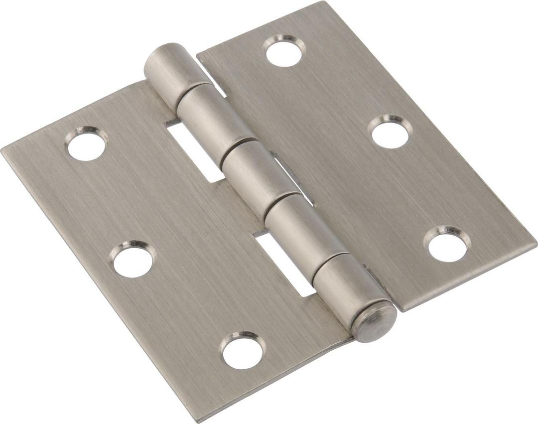 Hillman Hardware Essentials 853395 Residential Square Corner Door Hinges with Removable Pin Stainless Steel 3"