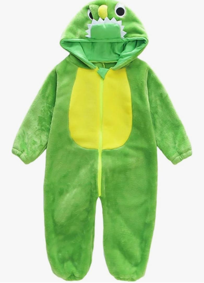 Toddler Kids Baby Animal Onesie Costume Cartoon Romper Hooded Zipper Fleece Jumpsuit Clothes Girls Dresses 12M