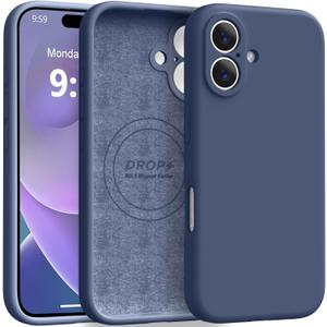 Ktele Magnetic for iPhone 16 Case [Compatible with Magsafe] [Premium Silicone Satin-Smooth Touch] Slim Shockproof Anti-Scratch Microfiber Lining Case, 6.1 inch, Navy Blue