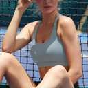 RUNNING GIRL Sports Bras for Women, Medium-High Impact Running Strappy Sports Bra with Removable Pads XL