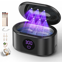 Ultrasonic Jewelry Cleaner, 48KHz Ultrasonic Cleaner Machine with 20oz 304 Stainless Steel Tank, Dual Modes & LED Display - for Jewelry, Eyeglasses, Watches, Dentures, Retainers & More-Black