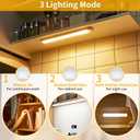 Wireless Under Cabinet Lighting 16 Inch 3 Pack, 2200mAh Magnetic Motion Sensor Light USB C Rechargeable Closet Lights, 3 Color Dimmable LED Night Light Stick on Under Counter Lights for Kitchen Stairs