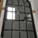 WAMIRRO Farmhouse Window Mirror,Arched Black Mantel Mirror,Cathedral Wall Mirrors with Window Pane for Entryway/Fireplace/Living Room/Hallway 20"X46"